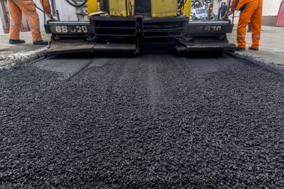 Asphalt Paving Equipment at Work