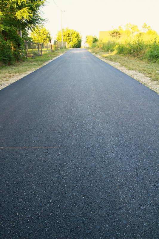 Residential Driveway with Fresh Asphalt